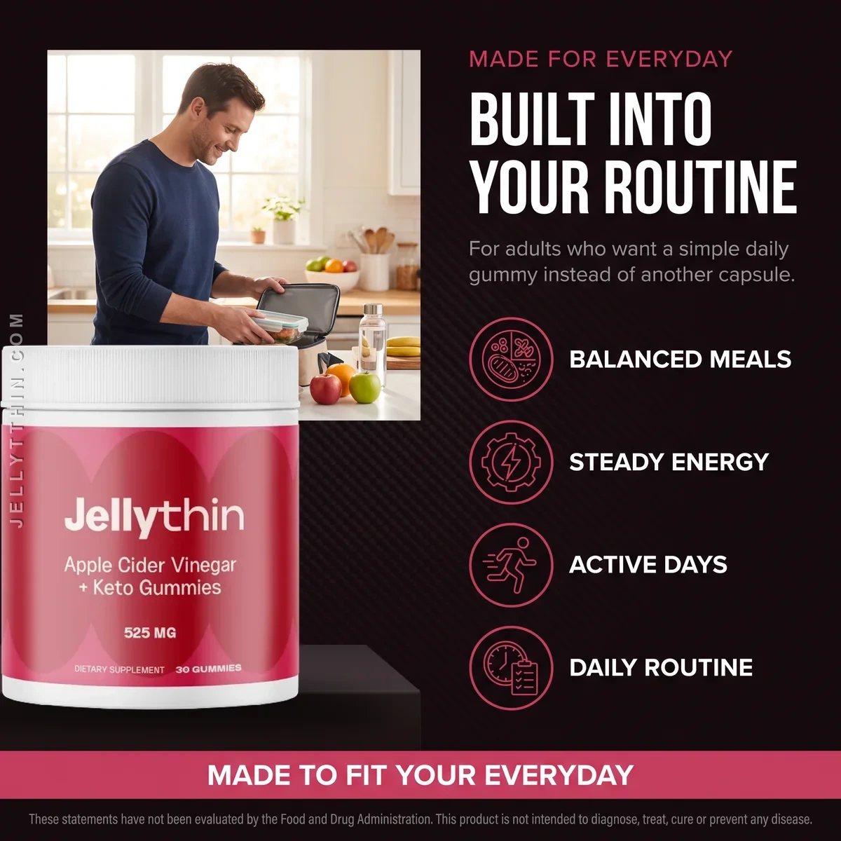 Who JellyThin is for: adults who want a simple daily gummy built into an ordinary routine